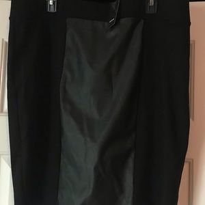 Black pleather pencil skirt